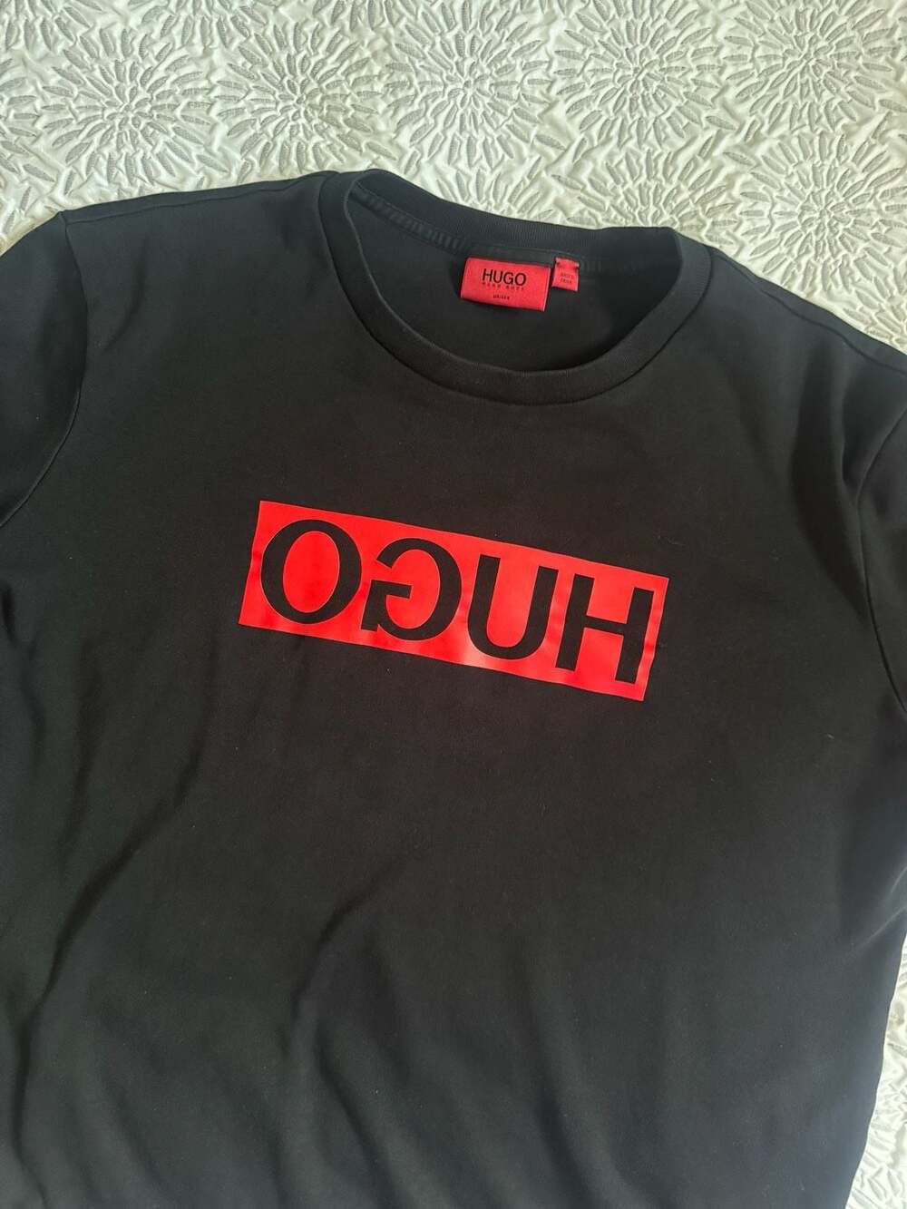 HUGO Boss Men's/Unisex XL Inverted Dicago Logo Sweatshirt Black